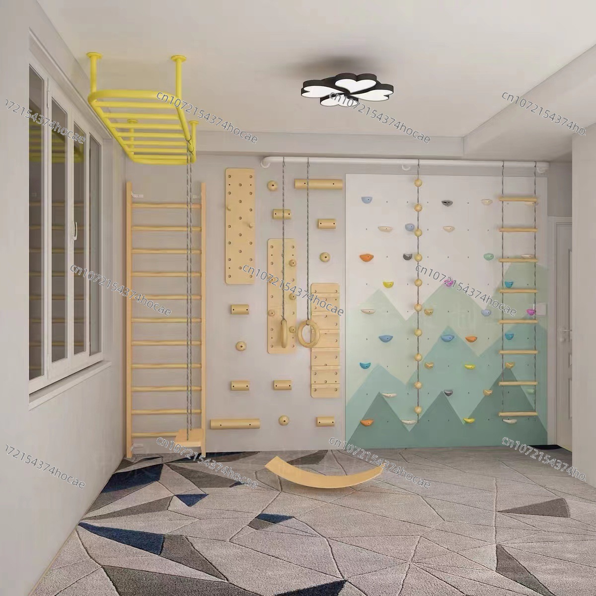 Kids Indoor Wooden Climbing Wa - Gymnastic Rings Wooden recension och pris