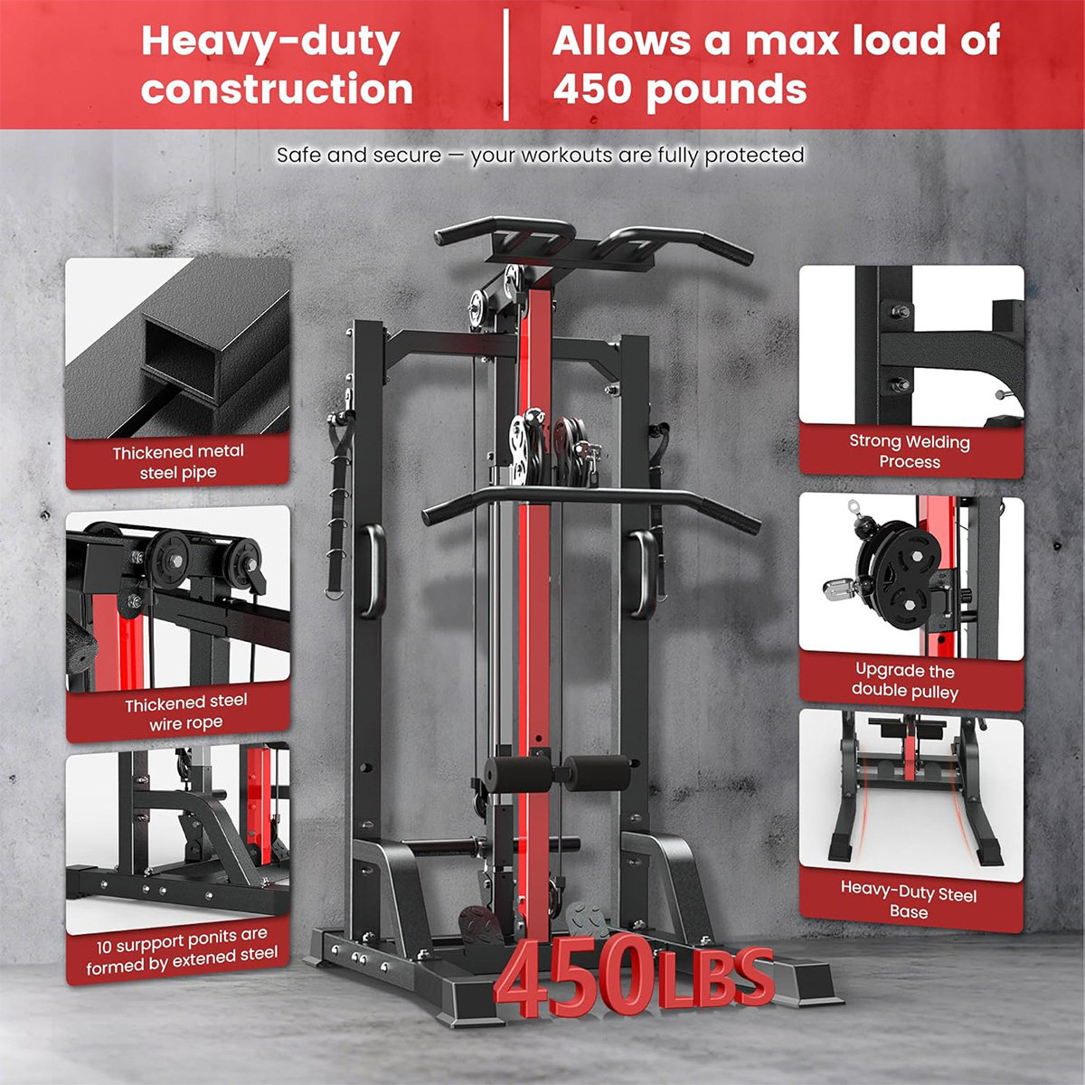 Pooboo Home Gym Machine - High - Pulley Home Gym recension och pris
