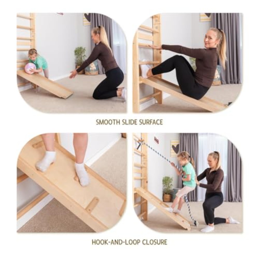 Swedish Ladder Wall Bars for h - Gymnastic Rings Wooden recension och pris