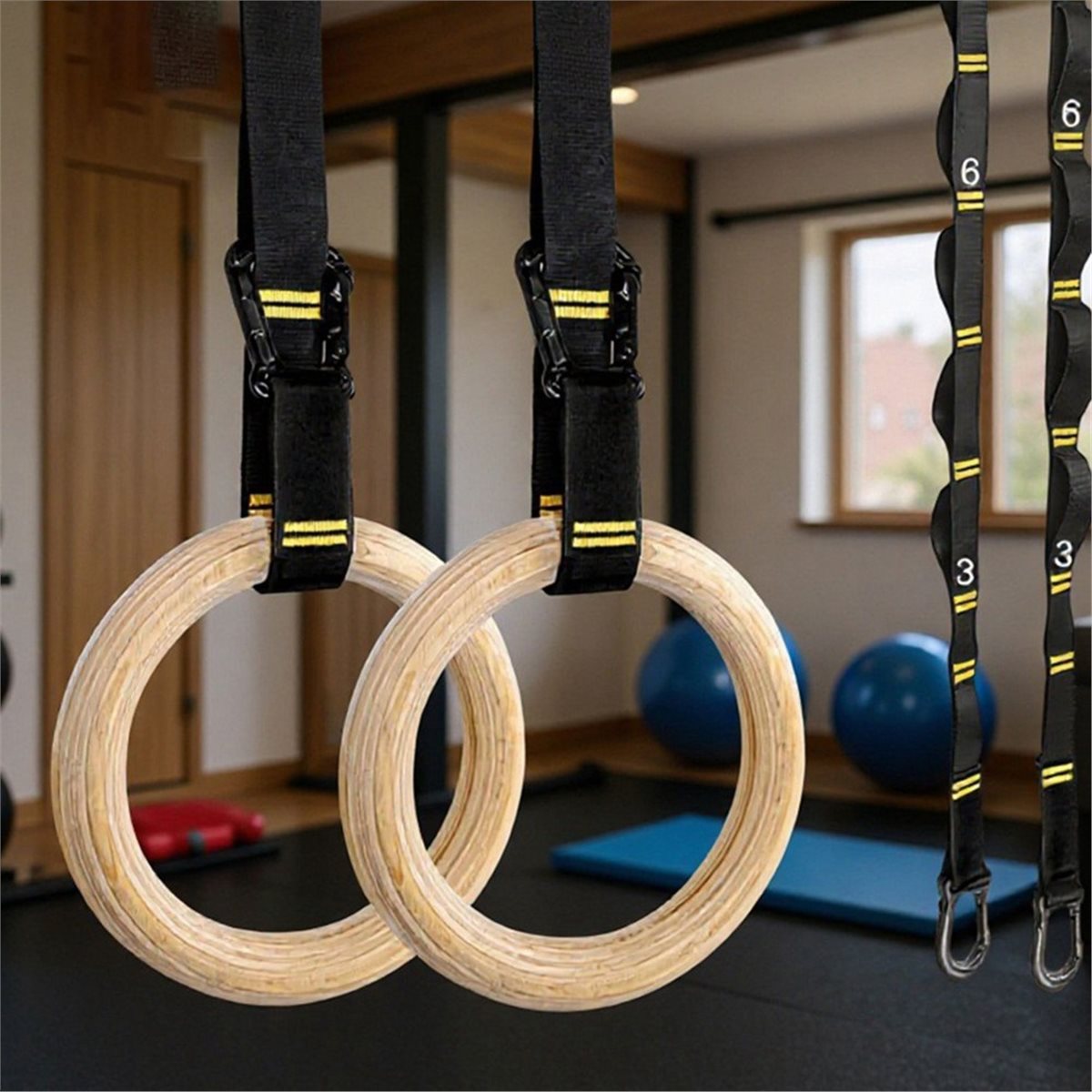 Summer sale  2Pcs Wooden Porta - Gymnastic Rings Wooden recension och pris