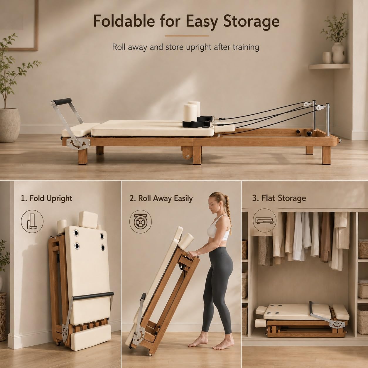 Foldable Pilates Reformer, Hom - Home Gym System recension och pris