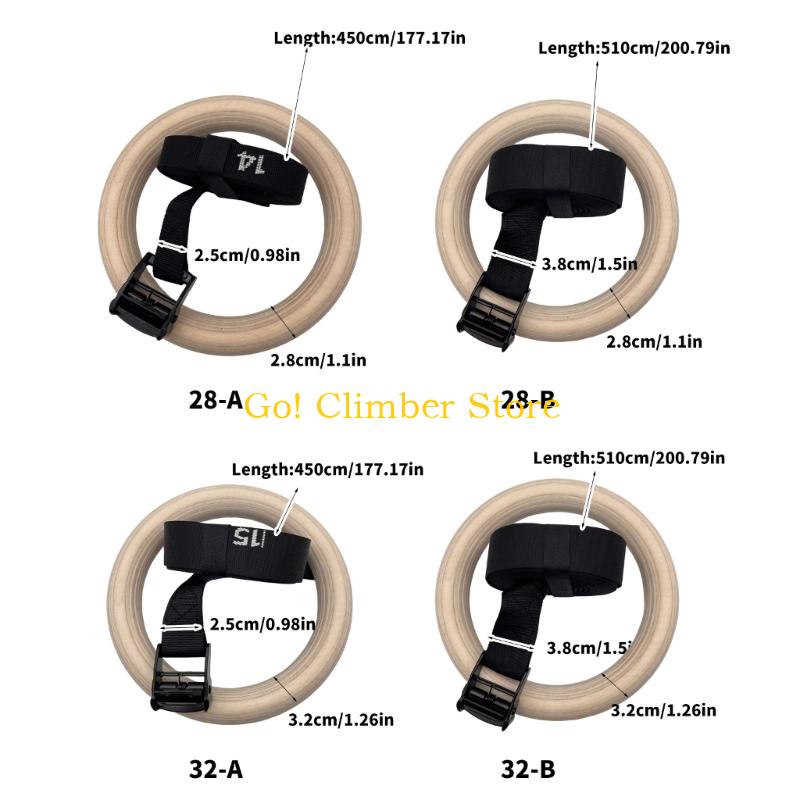 Q84C Adjustable Wood Gymnastic - Gymnastic Rings Wooden recension och pris