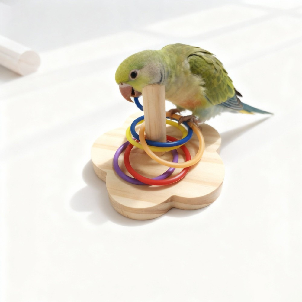 1PC Wooden Parrot Intelligence - Gymnastic Rings Wooden recension och pris